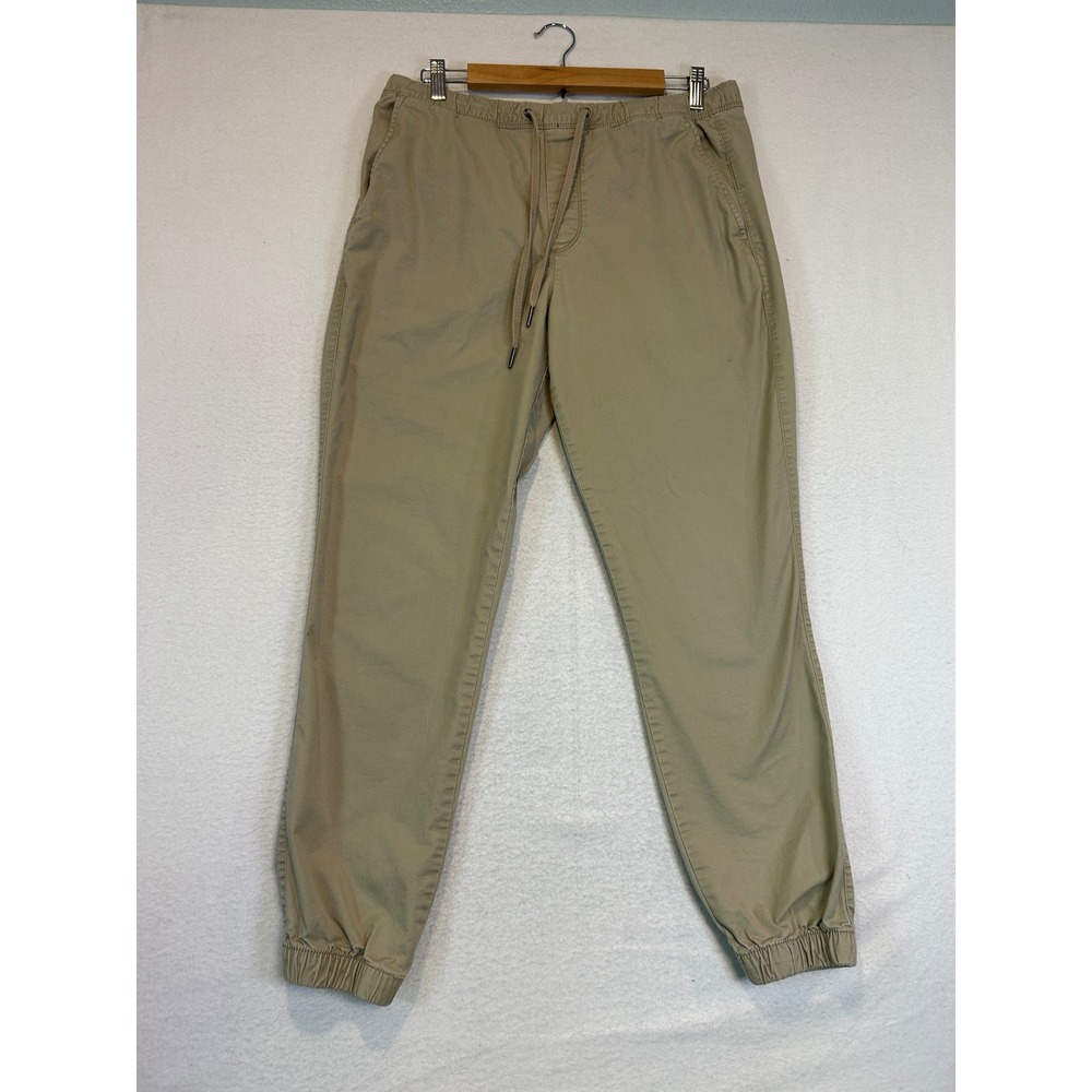 Gap Mens Khaki Woven Joggers Stretch Cotton Tan Pants Medium 357801-01